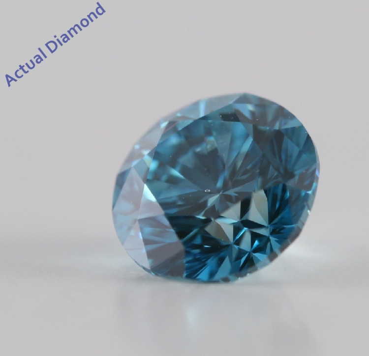 Round Cut Loose Diamond 08 Ct Nice Blueirradiated Si1 Enhanced