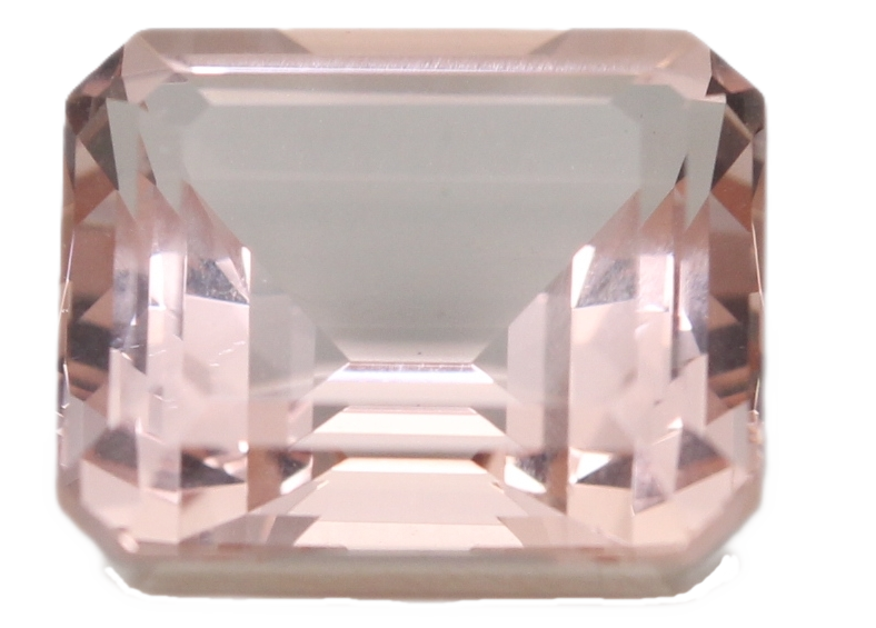 Emerald Cut Natural Mined Loose Morganite (8.3 Ct,Peach(Irradiated) Color,VS Clarity)