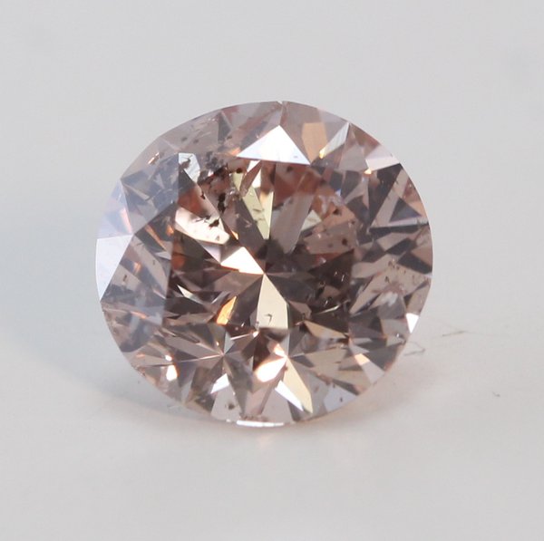 Round Cut Loose Diamond (1.03 Ct, Natural Fancy Brown Pink