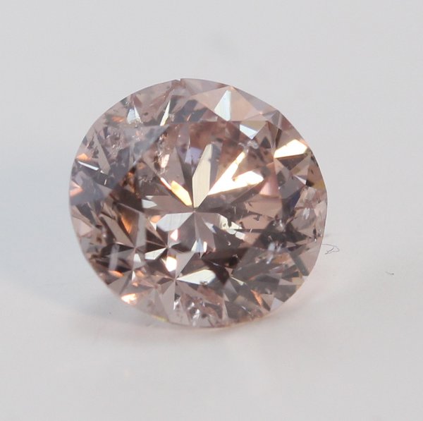 Round Cut Loose Diamond (1.03 Ct, Natural Fancy Brown Pink Color 