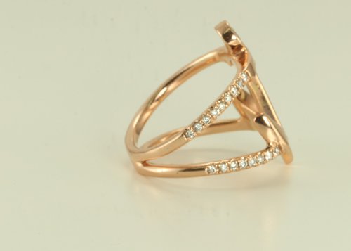 Pink Topaz Rose Gold Halo Ring — Chicago Invisible Setters