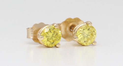 Yellow Gold Stud Earrings for Women, Yellow Gold Stud, 3.0 Ct Round Cut  Solitaire Stud Earrings Style Solid 14k Yellow Gold Screw Back -   Denmark