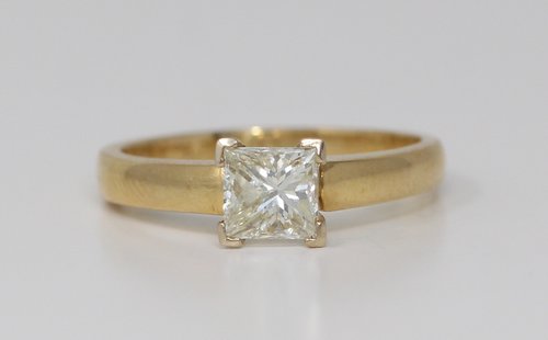 Gold square deals diamond engagement rings