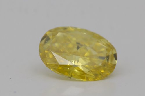 Oval Loose Diamond (1.05 Ct,Fancy Intense Yellow(Color Enhanced)  Color,Vs2(Enhanced) Clarity) Igl