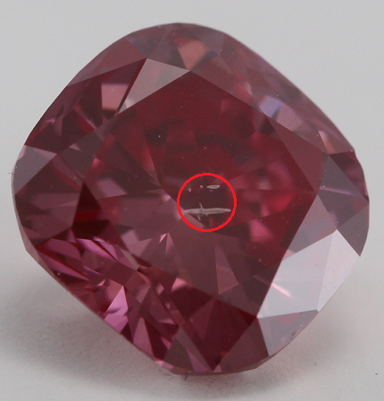 Red Heart Inclusion in Diamond