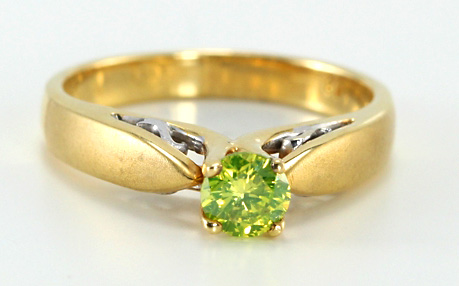 1.69 Carat Green Diamond Engagement Ring Vintage Style 14k Black Gold  Certified Handmade Vintage Style