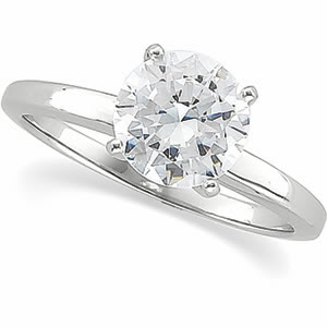 Round Diamond Solitaire Engagement Ring 14K White Gold 1 Ct, (G-H Color, Si Clarity)