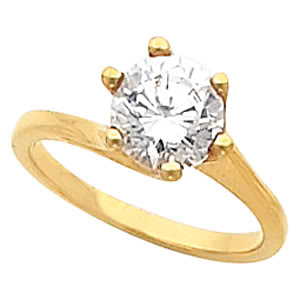 Round Diamond Solitaire Engagement Ring 14K White Gold 1 Ct, (F-G Color, Vs Clarity)