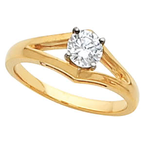 Round Diamond Solitaire Engagement Ring 14K Yellow Gold 1 Ct, (F-G Color, Vs Clarity)