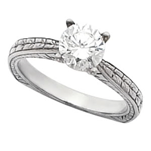 Round Diamond Solitaire Engagement Ring 14K White Gold 1 Ct, (F-G Color, Vs Clarity)