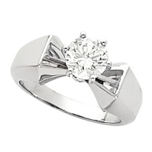 Round Diamond Solitaire Engagement Ring 14K White Gold 1 Ct, (F-G Color, Vs Clarity)