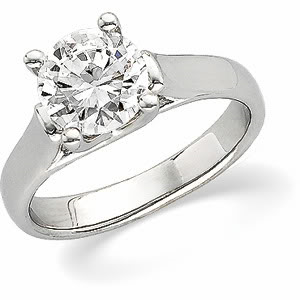 Round Diamond Solitaire Engagement Ring 14K White Gold 1 Ct, (F-G Color, Vs Clarity)