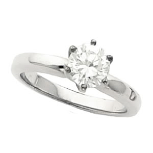 Round Diamond Solitaire Engagement Ring 14K White Gold 1 Ct, (F-G Color, Vs Clarity)