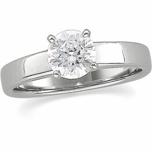 Round Diamond Solitaire Engagement Ring 14K White Gold 1 Ct, (F-G Color, Vs Clarity)