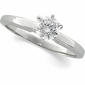 Round Diamond Solitaire Engagement Ring 14K White Gold 1 Ct, (F-G Color, Vs Clarity)