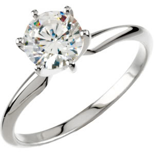 Round Diamond Solitaire Engagement Ring 14K White Gold 1 Ct, (F-G Color, Vs Clarity)