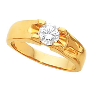 Round Diamond Solitaire Engagement Ring 14K Yellow Gold 1 Ct, (I-J Color, Vs Clarity)