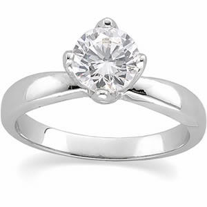 Round Diamond Solitaire Engagement Ring 14K White Gold 1 Ct, (I-J Color, Vs Clarity)