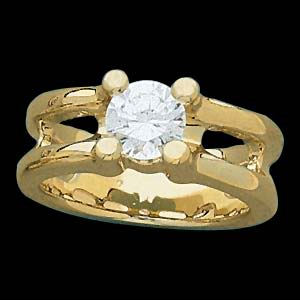 Round Diamond Solitaire Engagement Ring 14K Yellow Gold 1 Ct, (D-E Color, Si Clarity)