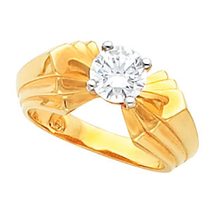 Round Diamond Solitaire Engagement Ring 14K Yellow Gold 1 Ct, (F-G Color, Si Clarity)