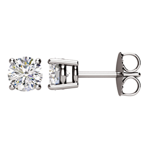 Round Diamond Stud Earrings 14K White Gold (0.62 Ct, D Color, Vvs2 Clarity)