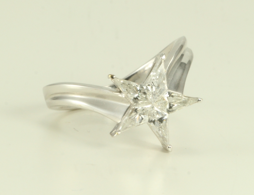 Kite Cut Diamond Ring Star Shape Diamond Ring Designer 