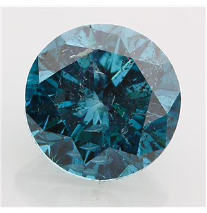 Round Cut Loose Diamond (2.54 Ct, OCEAN BLUE(Color Irradiated) ,I1(Clarity Enhanced))  