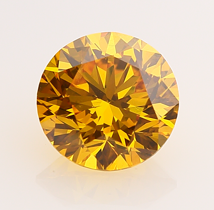 Round Cut Loose Diamond (1.25 Ct, COGNAC BROWN(Color Irradiated) ,VS2 ...