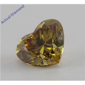 Heart Cut Loose Diamond (0.81 Ct, Natural Fancy Deep Brownish Yellow, SI3) GIA Certified