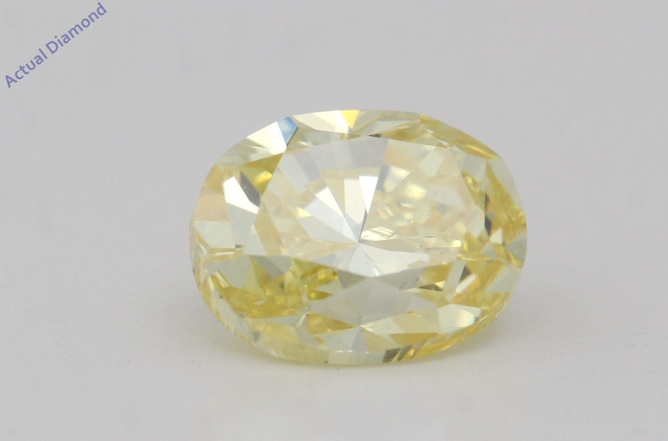 Oval Cut Loose Diamond (0.8 Ct,Fancy Vivid Yellow Color,Si1 Clarity) Gia  Certified