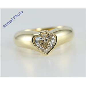 18K Yellow Gold Spade Cut Bezel Solitaire Diamond Engagement Ring (0.8 Ct, J Color, Vs1 Clarity)