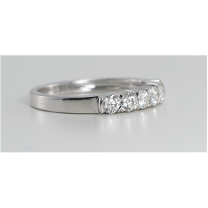 18k White Gold Round Cut Diamond Multi Stone Wedding Band (0.66 Ct, G Color, VS Clarity)