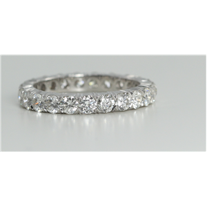 18k White Gold Round Cut Multi Stone Diamond Eternity Band (2.16 Ct, G Color, VS Clarity)