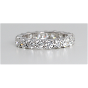 18k White Gold Round Cut Multi Stone Diamond Eternity Band (3.03 Ct, G Color, VS Clarity)