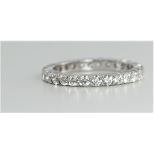 18k White Gold Round Cut Multi Stone Diamond Eternity Band (1.36 Ct, G Color, VS Clarity)