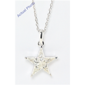 18k White Gold Kite Cut Diamond Invisible Setting Star Pendant (0.71 Ct, I Color, si2 Clarity)