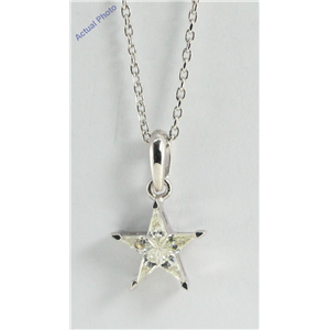 18K White Gold Kite Cut Diamond Invisible Setting Star Pendant (0.27 Ct, Jk Color, Si Clarity)