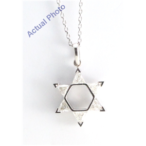 Rose Gold Star Of David Round Pendant Necklace