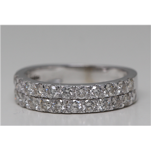 Wide Two-Row Baguette Diamond Band Ring