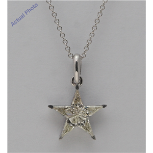 18K White Gold Kite Cut Invisible Setting Star Diamond Pendant (0.5 Ct,I Color,I1 Clarity)