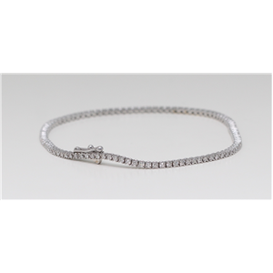 14K White Gold Round Cut Classic Diamond Tennis Bracelet (1.08 Ct,G-H Color,Vs Clarity)