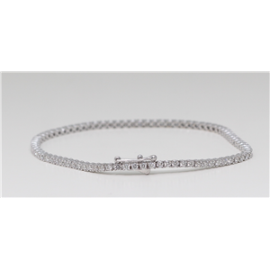 14K White Gold Round Cut Classic Diamond Tennis Bracelet (2 Ct,G-H Color,Vs Clarity)