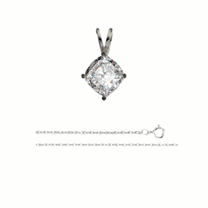 Princess Diamond Solitaire Pendant Necklace 14K White Gold ( 1 Ct, G, Si1(Clarity Enhanced) IGL Certified)