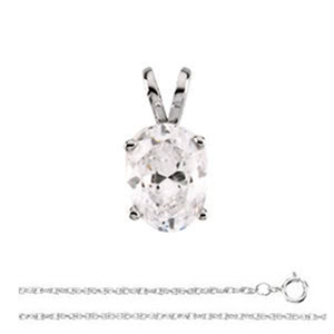 Pear Diamond Solitaire Pendant Necklace 14K White Gold (0.66 Ct, G Color, Si2 Clarity) GIA Certified