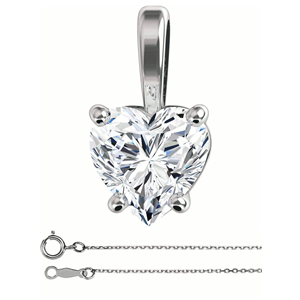 1 carat diamond heart necklace