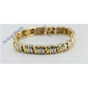 14k White & Yellow Gold Round Cut Vintage Style Two Tone Diamond Fashion Bracelet (1.75 Ct, G-H, SI1)