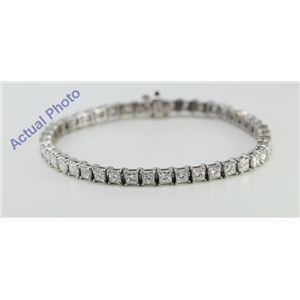 14k White Gold Princess Cut Classic Diamond Tennis Bracelet (8.8 Ct, G-H Color, SI Clarity)