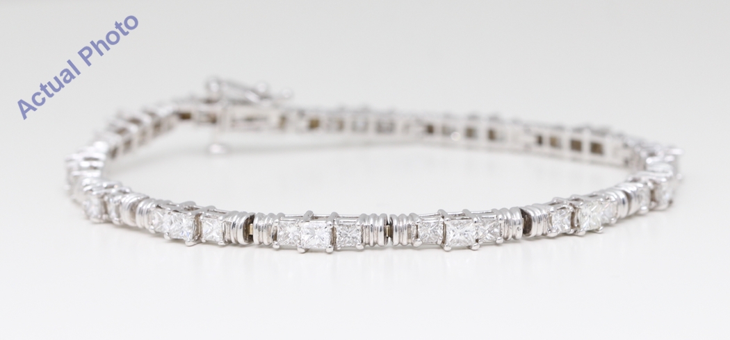 Princess-Cut Diamond Bracelet in 14k White Gold