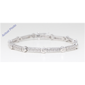 14K White Gold Round Cut Vintage Style Bezel Setting Diamond Bracelet (1 Ct, H-I , Si2 )