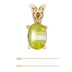 Millennial Sunrise (Branded Shape) Diamond Pendant 14K Yellow Gold (0.43 Ct Yellow/Green(Irradiated) Vs )